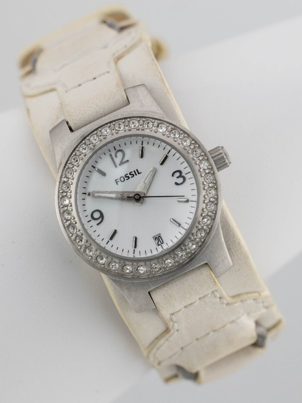 Fossil WB-4116 Genuine Leather Band Quartz Analog Women's Watch New Battery